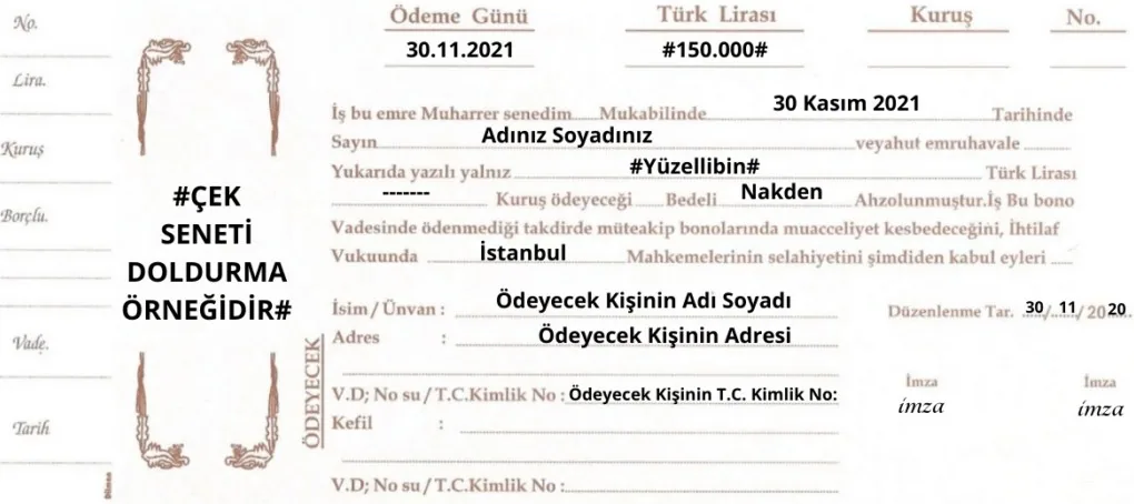 Senetle Borç Para Veren Yerler ve Şahıslar - 2023 Tam Liste! çek senet doldurma örneği